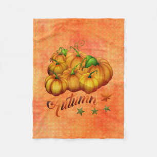 Pumpkins And Stars Fleece Blanket