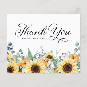 Pumpkins and Sunflowers Fall Baby Shower Thank You