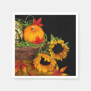 Pumpkins and Sunflowers Napkin