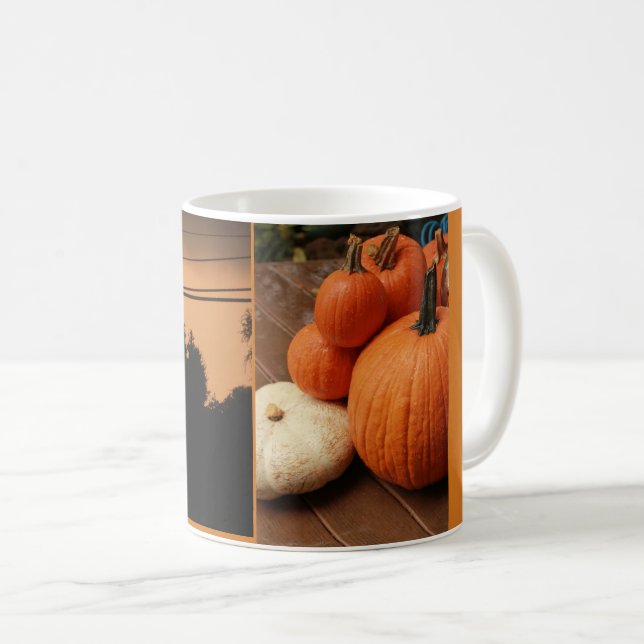 pumpkins and sunset halloween spooky scene coffee mug (Front Right)