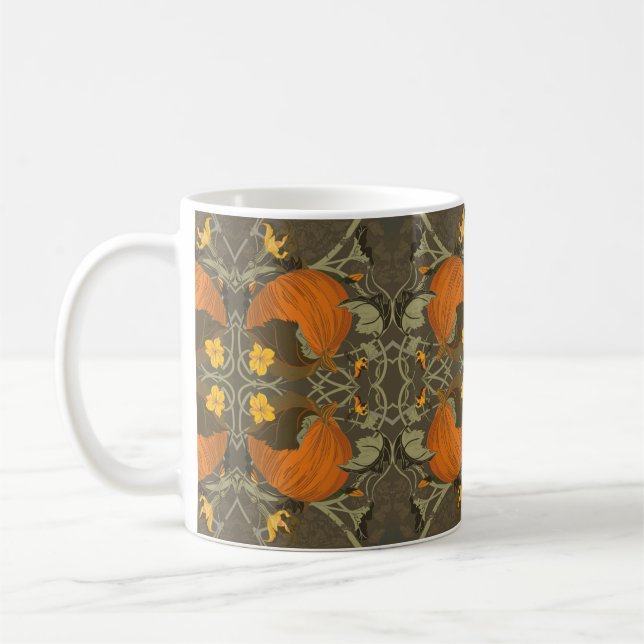 Pumpkins and Vines Lovely Fall Mug (Left)