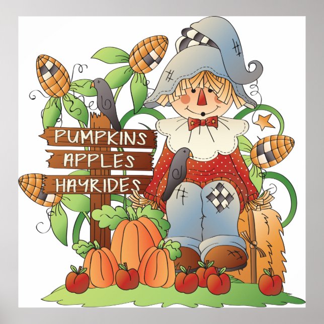 Pumpkins Apples Hayrides Poster (Front)