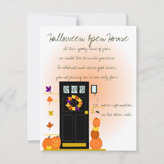 Pumpkins at the Door Invitation (Front)