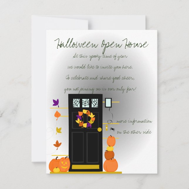 Pumpkins at the Door Invitation (Front)