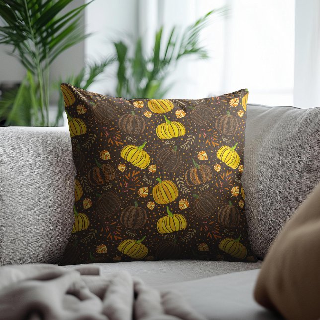 Pumpkins Autumn Fall Harvest Pattern Cushion (Creator Uploaded)
