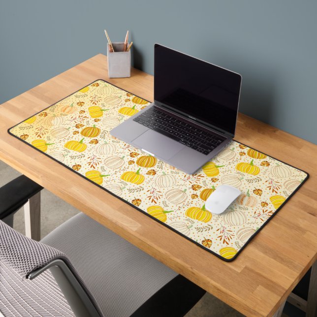 Pumpkins Autumn Fall Harvest Pattern Desk Mat (Office 2)