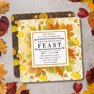 Pumpkins Autumn Fall Harvest Pattern Invitation