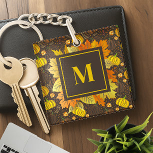 Pumpkins Autumn Fall Harvest Pattern Key Ring