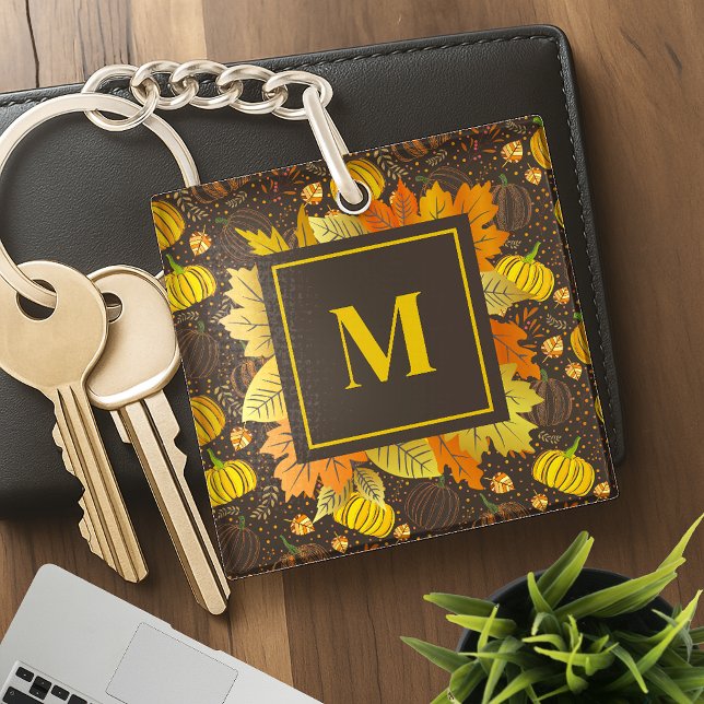 Pumpkins Autumn Fall Harvest Pattern Key Ring (Creator Uploaded)