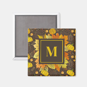 Pumpkins Autumn Fall Harvest Pattern Magnet
