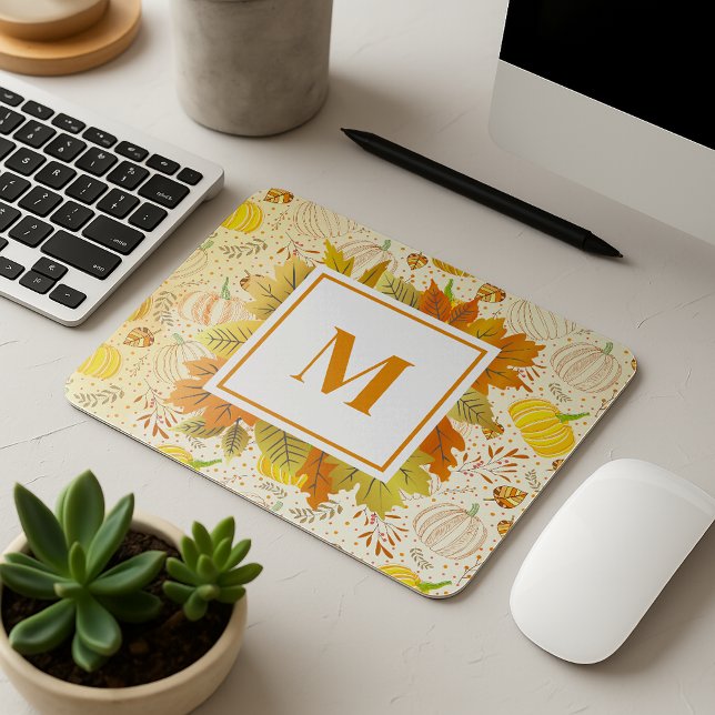 Pumpkins Autumn Fall Harvest Pattern Mouse Mat (Creator Uploaded)