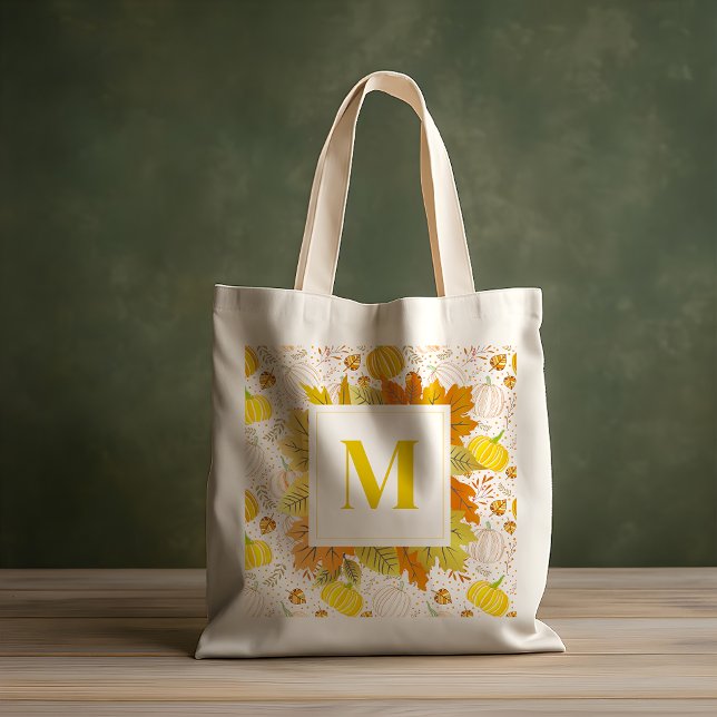 Pumpkins Autumn Fall Harvest Pattern Tote Bag (Creator Uploaded)