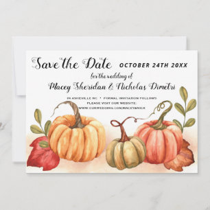 Pumpkins Autumn Fall Wedding Save the Date Card