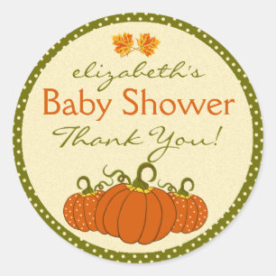 Pumpkins Autumn Guest Favour Thank You Classic Round Sticker