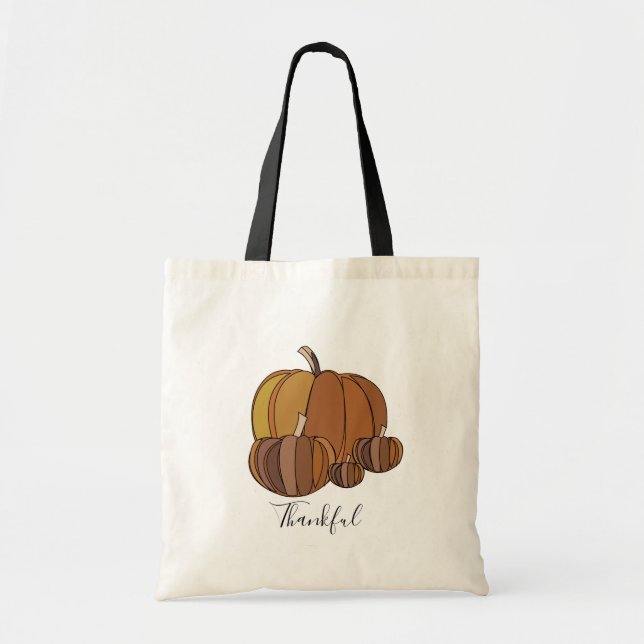 Pumpkins Autumn Harvest Thanksgiving Tote Bag (Front)