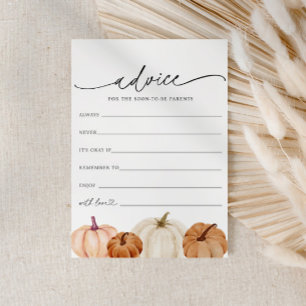 Pumpkins Baby Advice Card