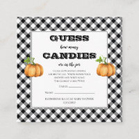 Pumpkins Baby Shower Guess Candies in Jar Game