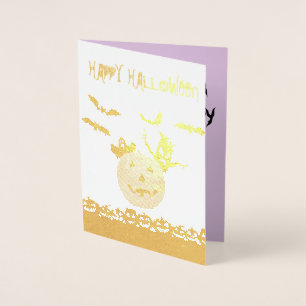 Pumpkins, Bats and Ghost Foil Card