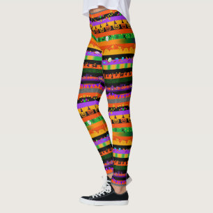 Pumpkins, Bats and Halloween Party  Leggings