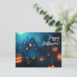 Pumpkins by Night Halloween Greeting Card