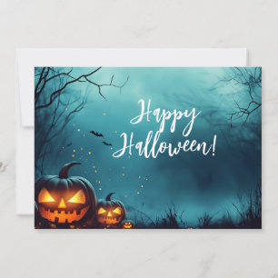 Pumpkins by Night Halloween Greeting Card