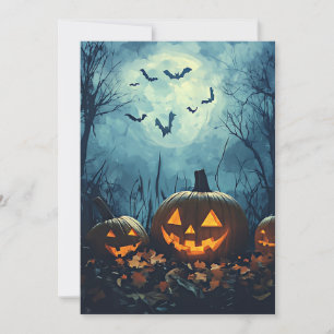 Pumpkins by Night Halloween Greeting Card