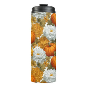 Pumpkins & Chrysanthemums Fall Design Thermal Tumbler