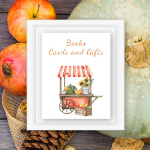 Pumpkins fall baby shower - cards and gifts  poster