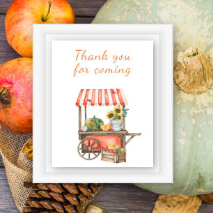 Pumpkins fall baby shower - thank you poster