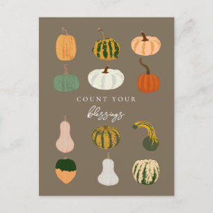 Pumpkins Fall   Count Your Blessings Postcard