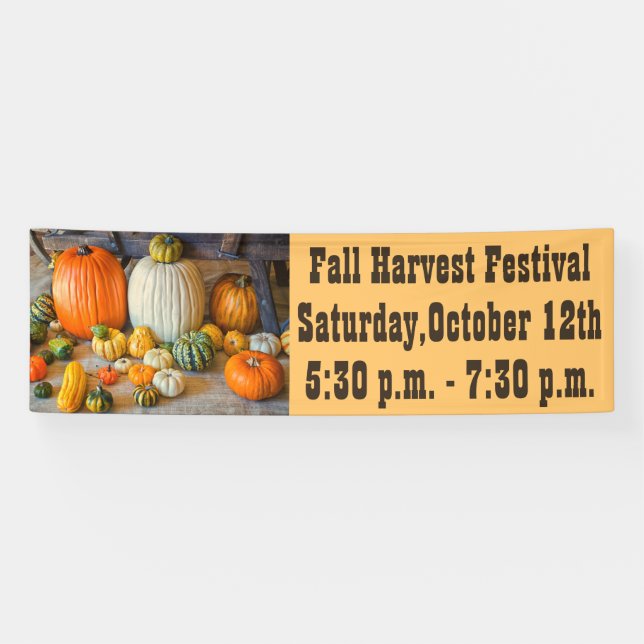 Pumpkins Fall Harvest Festival Banner (Horizontal)