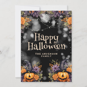 Pumpkins Family Photo Happy Halloween Card