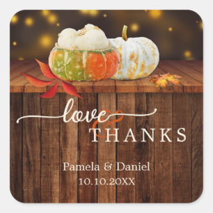 Pumpkins Festive Fall Wedding Thank You Sticker
