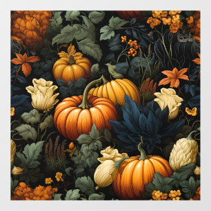 Pumpkins Floral Art Window Cling