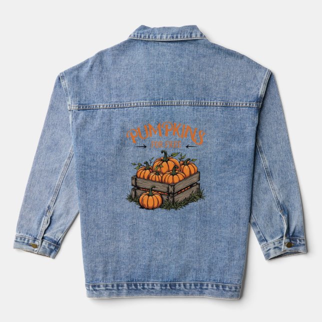Pumpkins For Free - Autumn Lovers Denim Jacket (Back)
