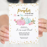 Pumpkins Gender Reveal Pink Blue Invitation<br><div class="desc">Pumpkins Gender Reveal Pink Blue Invitation</div>