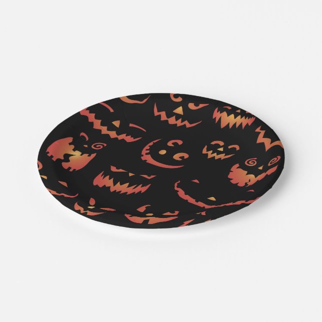 Pumpkins Glowing Paper Plate (Angled)