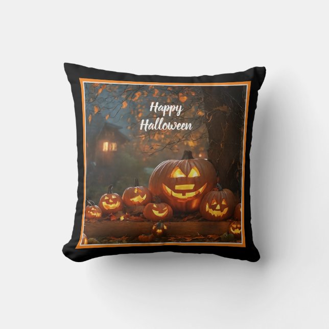 Pumpkins Halloween Family Collection Cushion (Front)