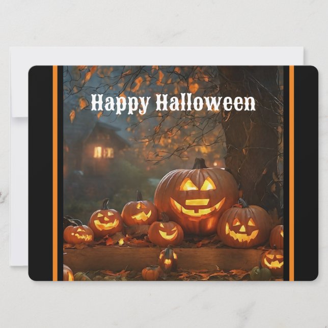 Pumpkins Halloween Family Collection Holiday Card (Front)