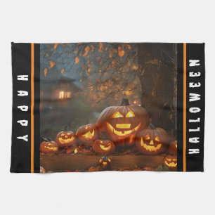 Pumpkins Halloween Family Collection Tea Towel
