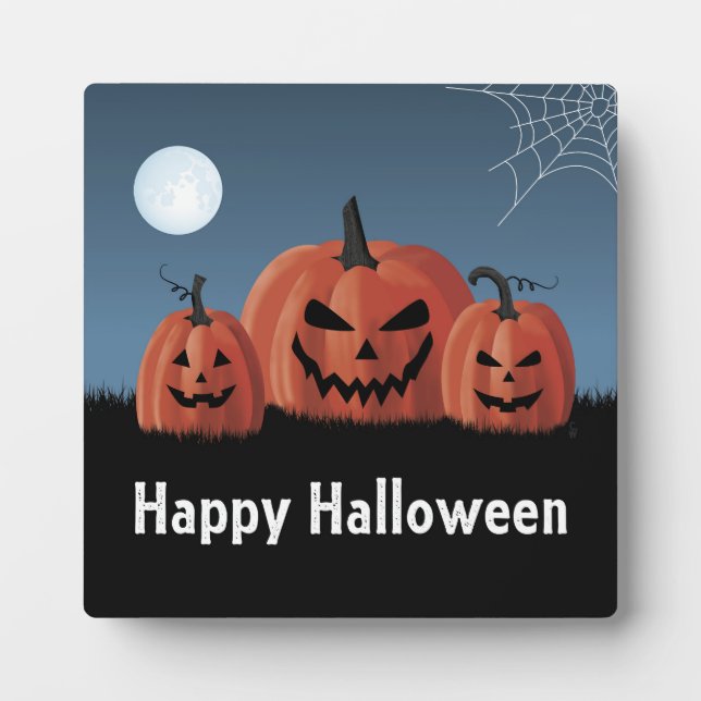 Pumpkins Halloween Plaque (Front)