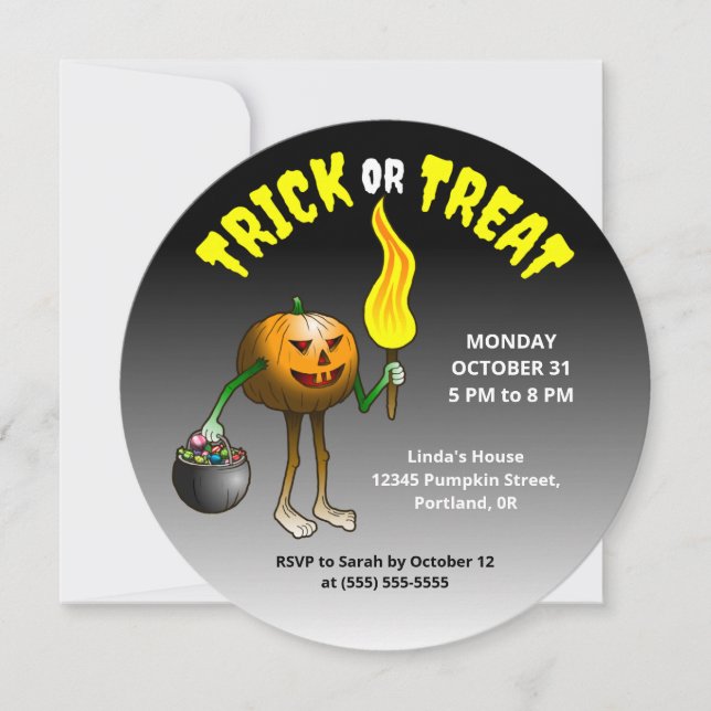 Pumpkins Halloween Trick or Treat Party Invitation (Front)