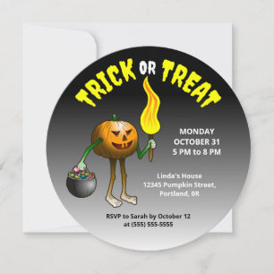 Pumpkins Halloween Trick or Treat Party Invitation
