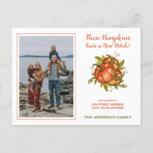 Pumpkins Have New Patch Photo We've Moved New Home Announcement Postcard