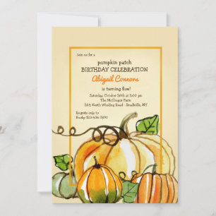 Pumpkins in Watercolor Invitation