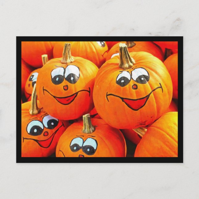 Pumpkins Jack O Lanterns Halloween Party Postcard (Front)