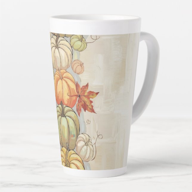 Pumpkins Latte Mug (Right Angle)