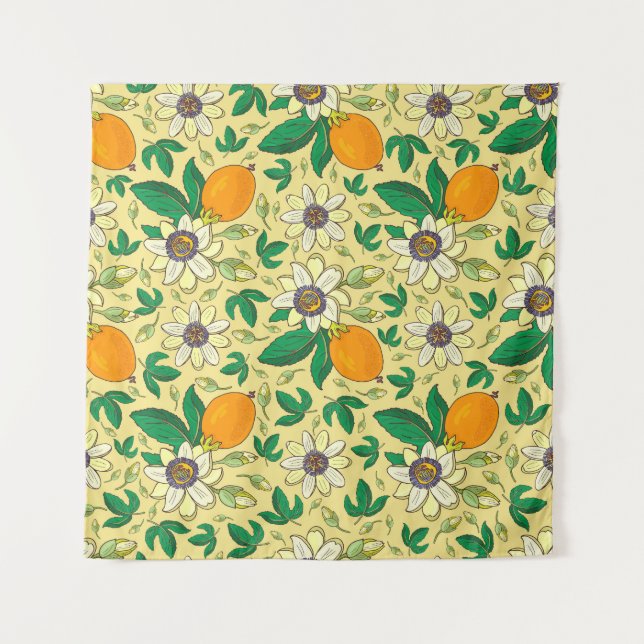 Pumpkins & Leaves: Autumn Harvest Tapestry (Front)