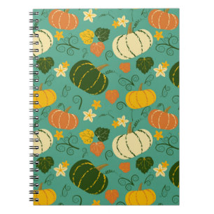 Pumpkins, leaves: autumn vegetable pattern notebook