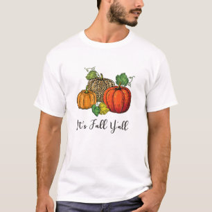 Pumpkins Leopard Fall Halloween Costumes It's Fall T-Shirt